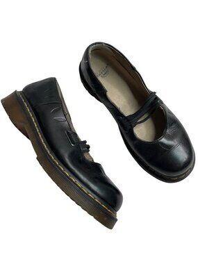 Dr. Martens Womens Black Leather y2k Mary Jane Shoes UK 8 US 10